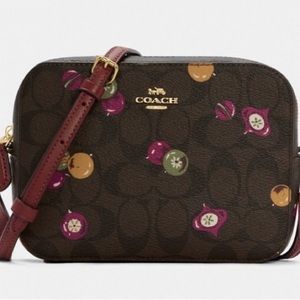 Brand new Coach Camera Bag in Signature Canvas Christmas Ornament Print
